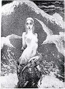 Norman Lindsay - Little Mermaid etching