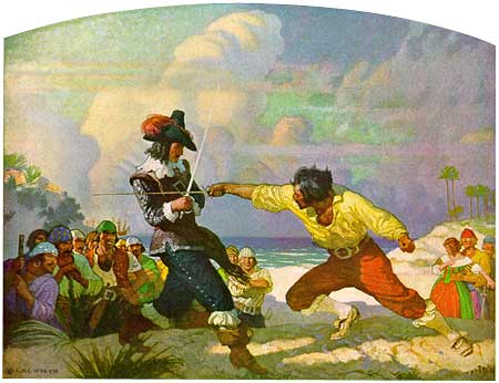 N.C. Wyeth - Duel on the Beach